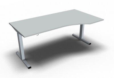PC-Schreibtisch elektrisch höhenverstellbar linke Seite 100 cm tief Weiss